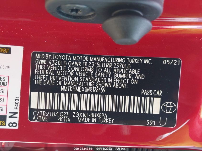 2021 TOYOTA C-HR LE/XLE/LIMITED/NIGHTSHADE - NMTKHMBX1MR128459