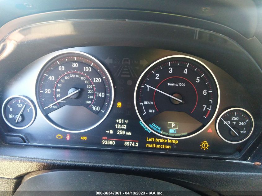 2013 BMW 3 SERIES ACTIVEHYBRID 3 - WBA3F9C56DF484277