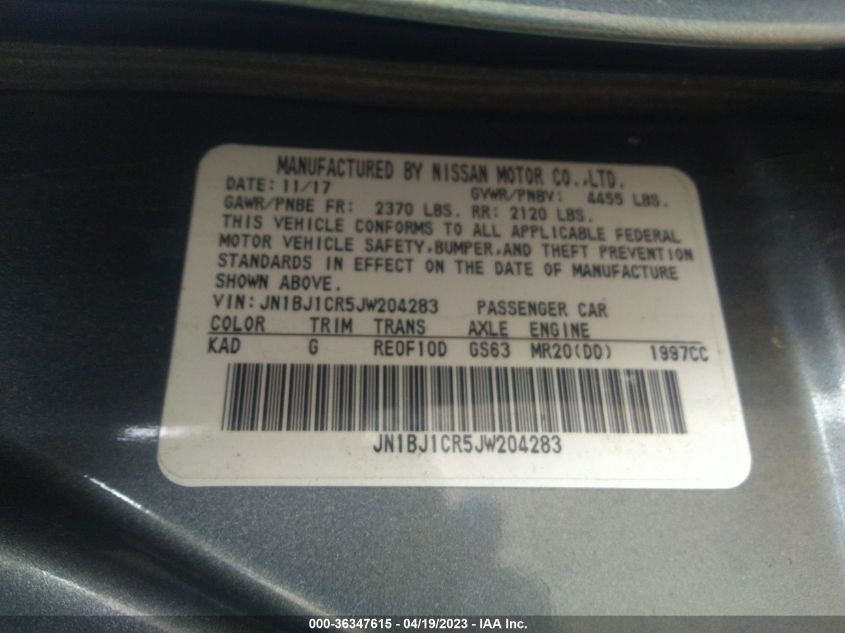 2018 NISSAN ROGUE SPORT SL - JN1BJ1CR5JW204283