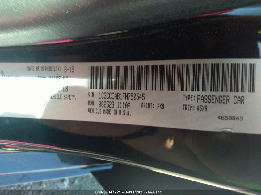2015 CHRYSLER 200 LIMITED - 1C3CCCAB1FN750545