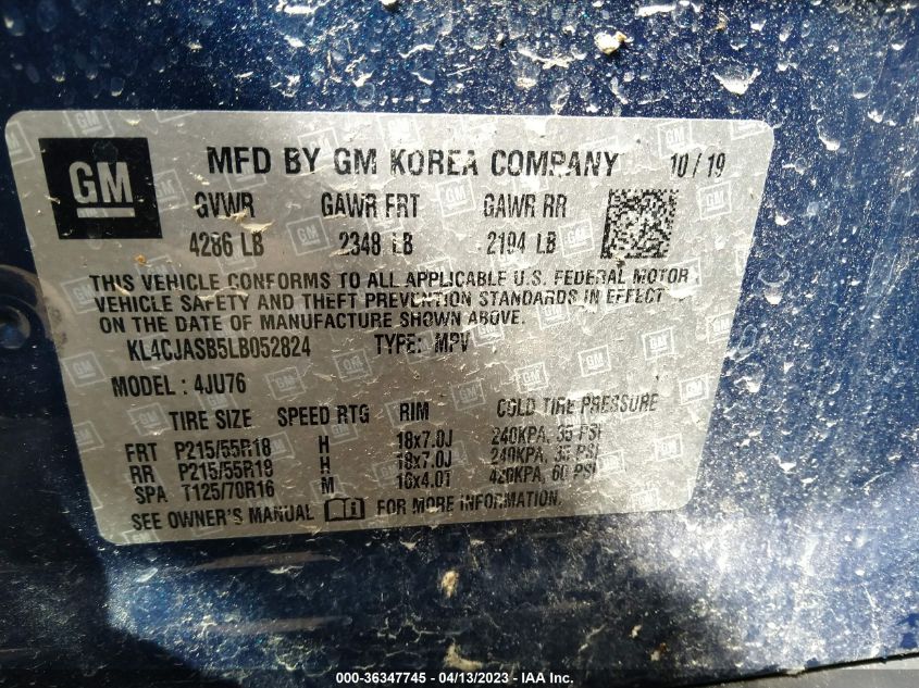 2020 BUICK ENCORE PREFERRED - KL4CJASB5LB052824