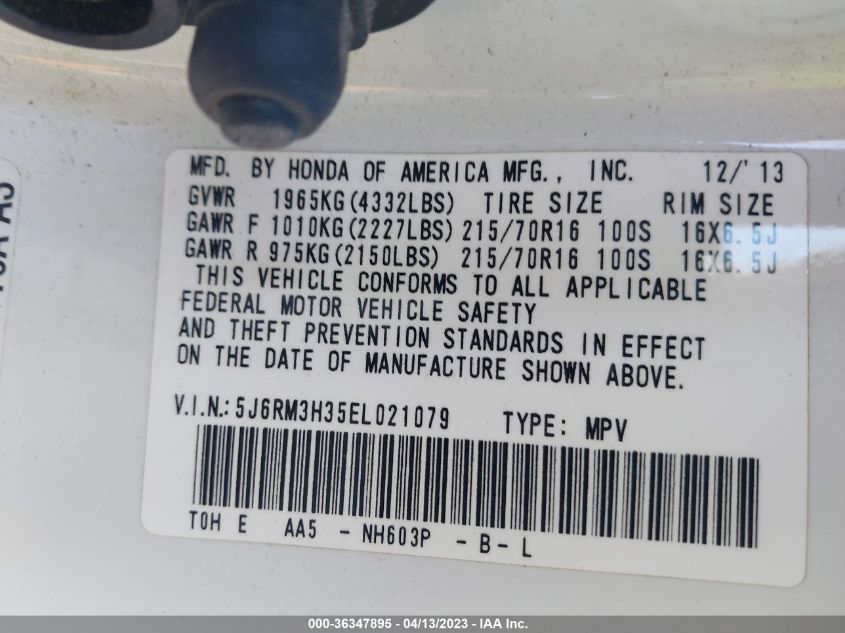2014 HONDA CR-V LX - 5J6RM3H35EL021079