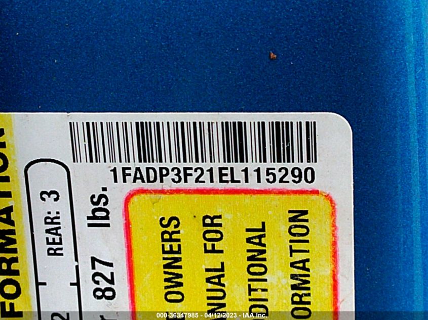 2014 FORD FOCUS SE - 1FADP3F21EL115290