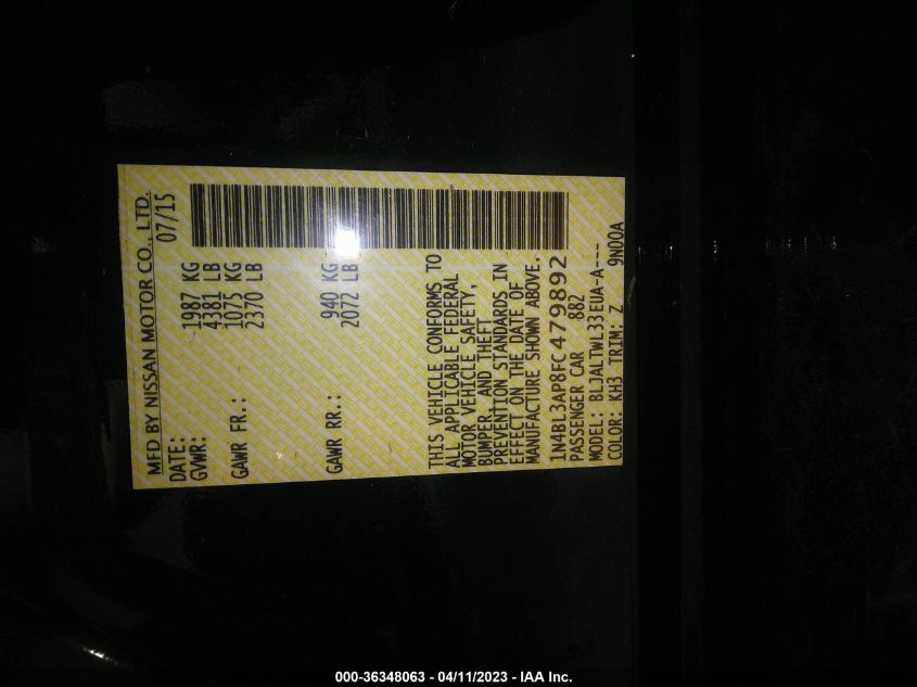 2015 NISSAN ALTIMA 3.5 - 1N4BL3AP8FC479892