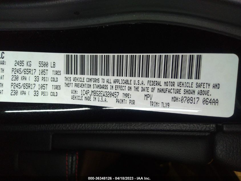 2014 JEEP CHEROKEE TRAILHAWK - 1C4PJMBS2EW320457
