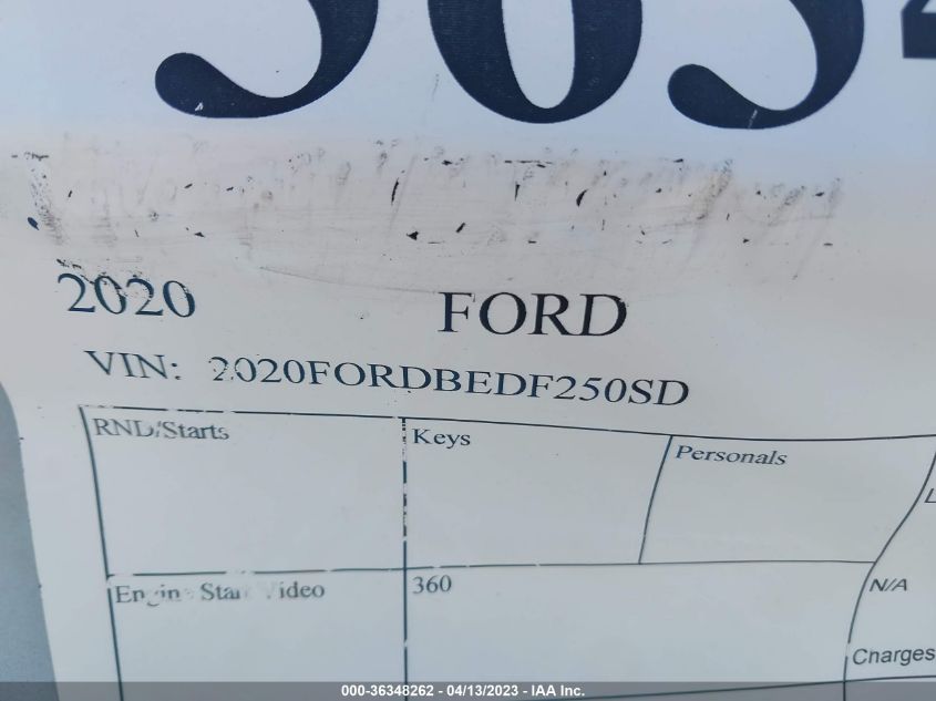 2020 FORD F250SD 2020FORDBEDF250SD