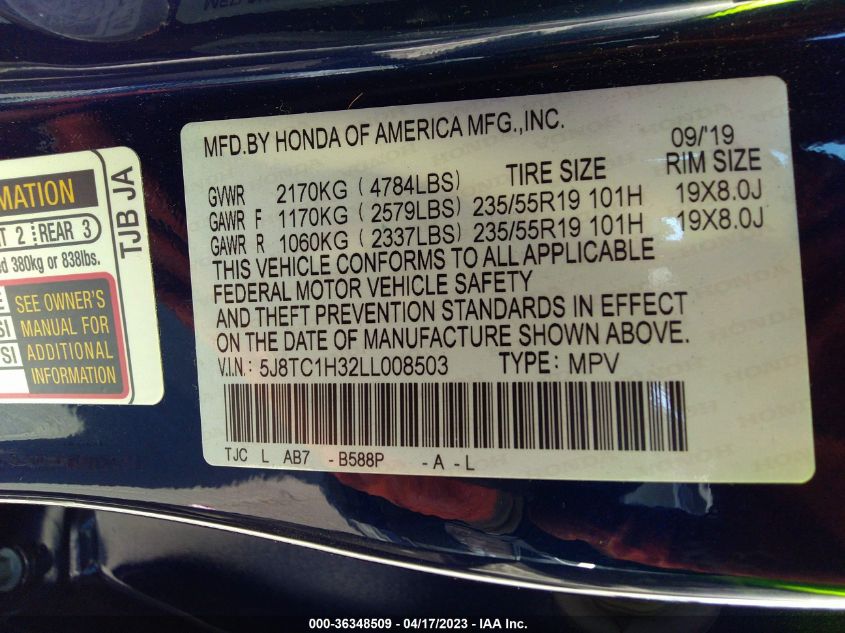 2020 ACURA RDX - 5J8TC1H32LL008503
