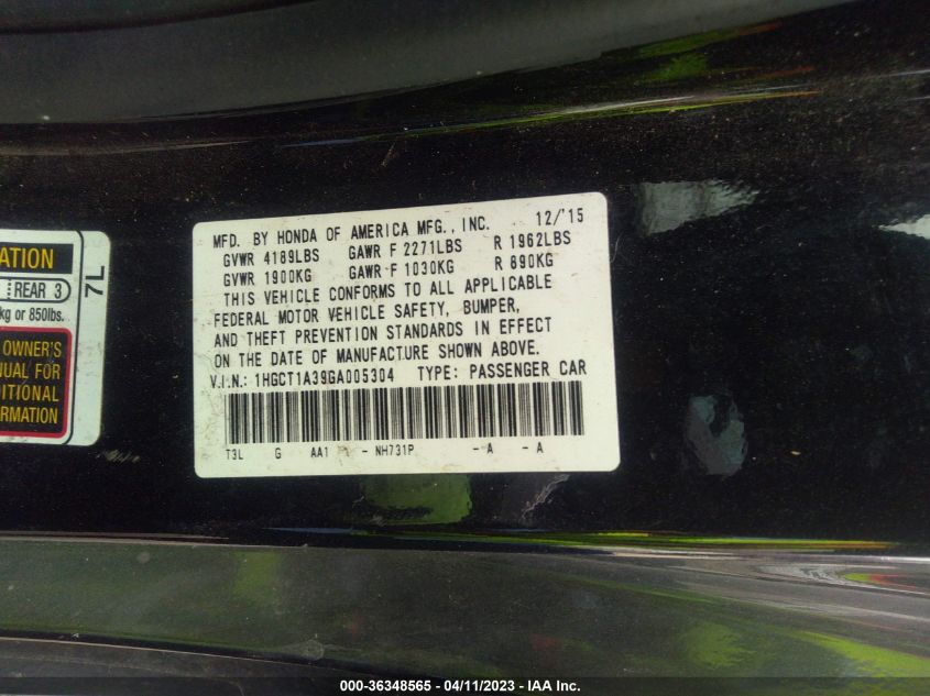 2016 HONDA ACCORD COUPE LX-S - 1HGCT1A39GA005304