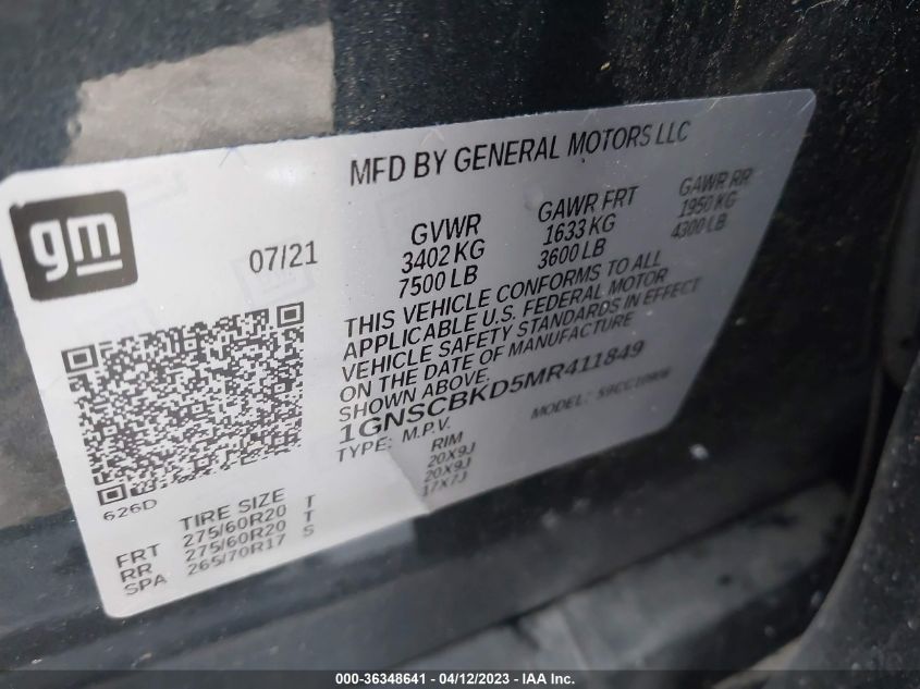 2021 CHEVROLET SUBURBAN LS - 1GNSCBKD5MR411849