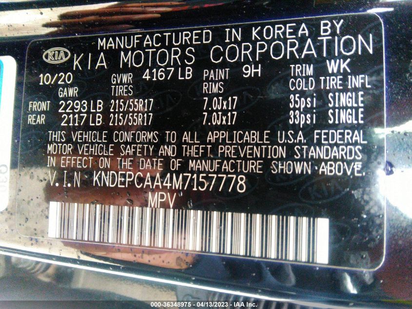 2021 KIA SELTOS LX - KNDEPCAA4M7157778