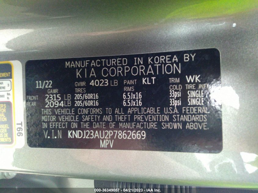 2023 KIA SOUL LX - KNDJ23AU2P7862669