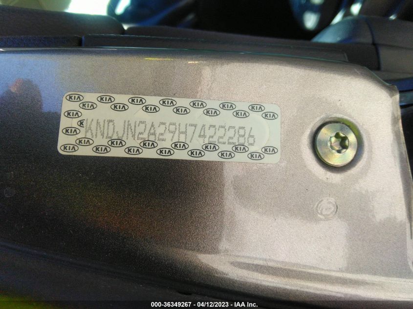 2017 KIA SOUL BASE - KNDJN2A29H7422286
