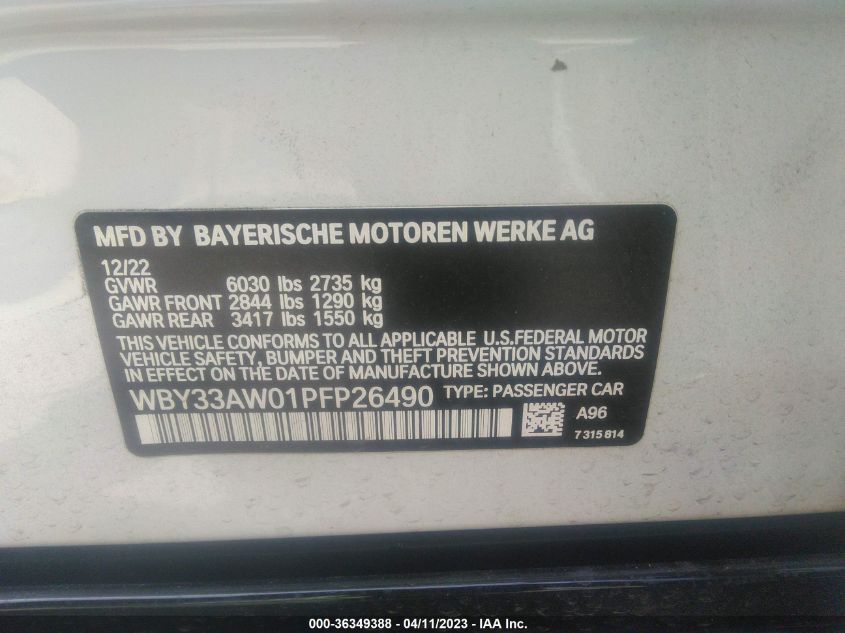 2023 BMW I4 M50 - WBY33AW01PFP26490