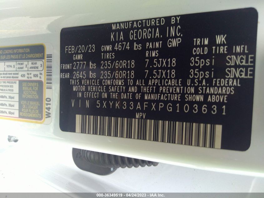 2023 KIA SPORTAGE EX - 5XYK33AFXPG103631
