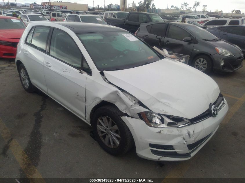 2016 VOLKSWAGEN GOLF TSI S W/SUNROOF - 3VW217AU1GM050622