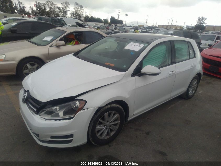 2016 VOLKSWAGEN GOLF TSI S W/SUNROOF - 3VW217AU1GM050622