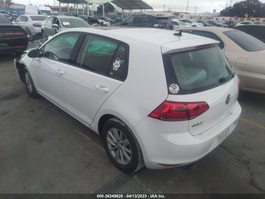 2016 VOLKSWAGEN GOLF TSI S W/SUNROOF - 3VW217AU1GM050622