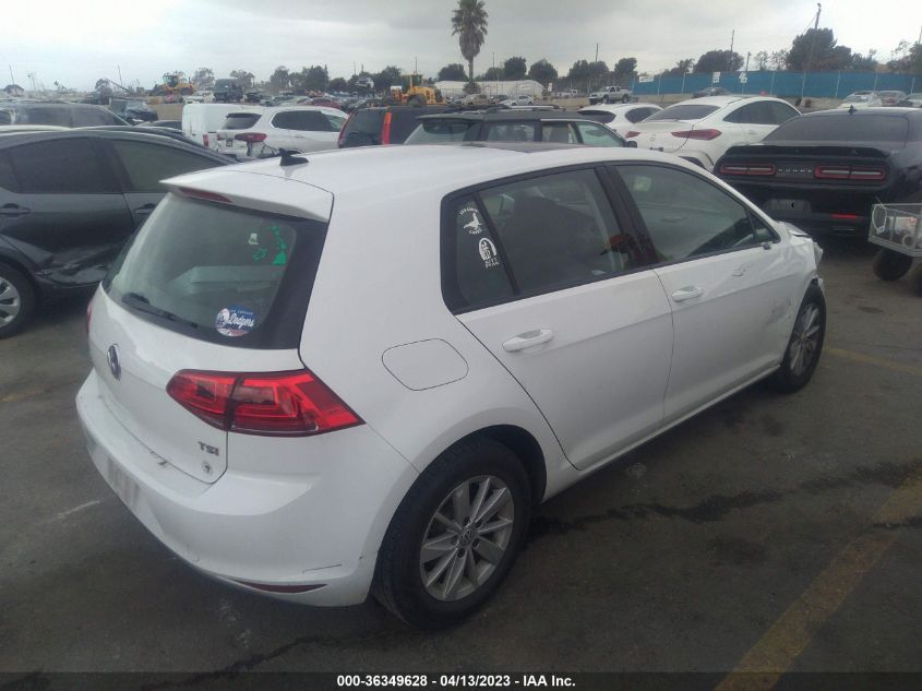 2016 VOLKSWAGEN GOLF TSI S W/SUNROOF - 3VW217AU1GM050622