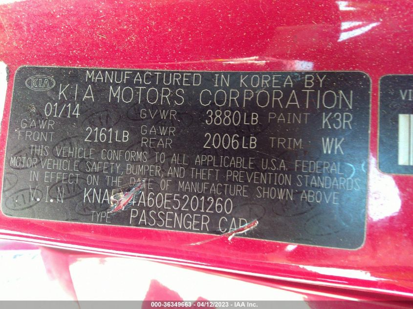 2014 KIA FORTE LX - KNAFX4A60E5201260