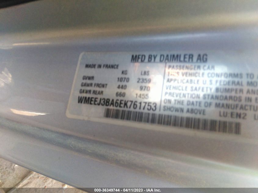 2014 SMART FORTWO PURE/PASSION - WMEEJ3BA6EK761753