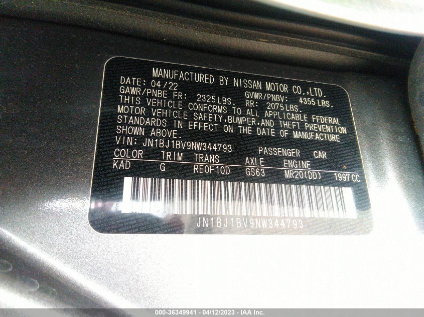 2022 NISSAN ROGUE SPORT SV - JN1BJ1BV9NW344793