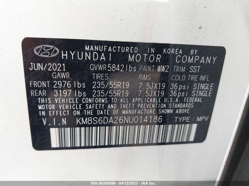 2022 HYUNDAI SANTA FE PLUG-IN HYBRID SEL CONVENIENCE KM8S6DA26NU014186