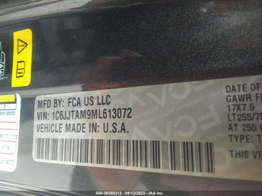 2021 JEEP GLADIATOR WILLYS - 1C6JJTAM9ML613072