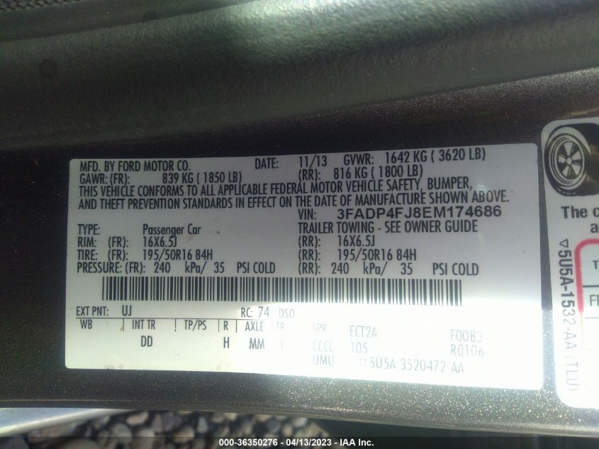 2014 FORD FIESTA TITANIUM - 3FADP4FJ8EM174686