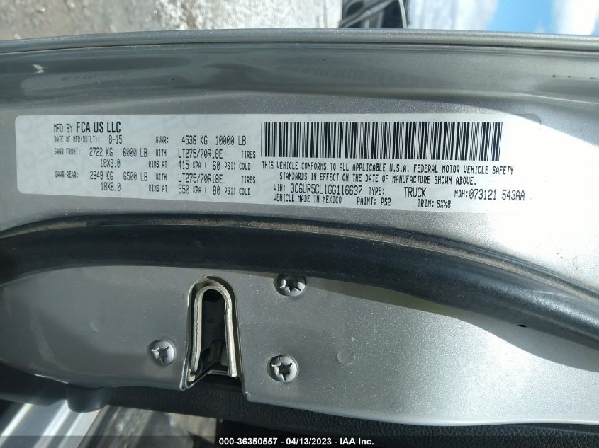 2016 RAM 2500 TRADESMAN - 3C6UR5CL1GG116637