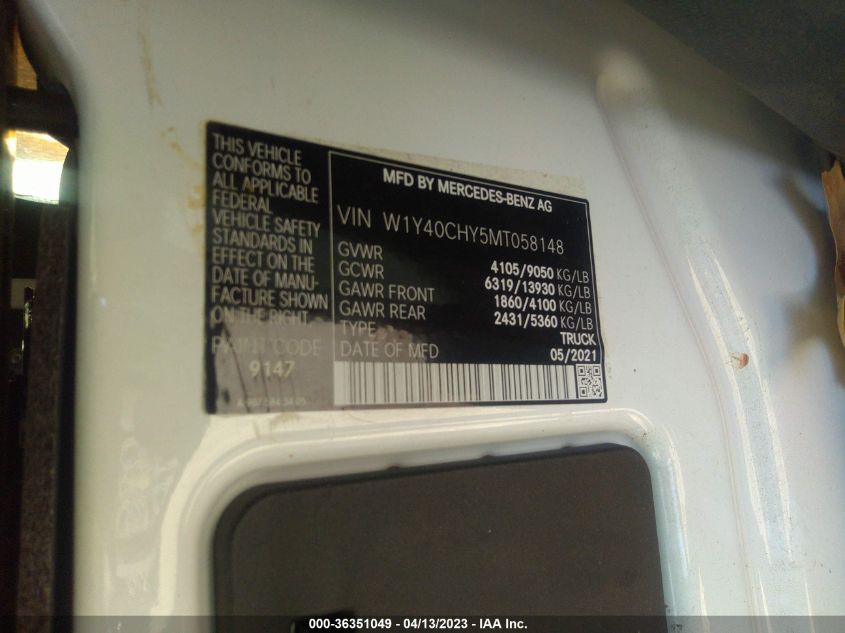 2021 MERCEDES-BENZ SPRINTER CARGO VAN - W1Y40CHY5MT058148