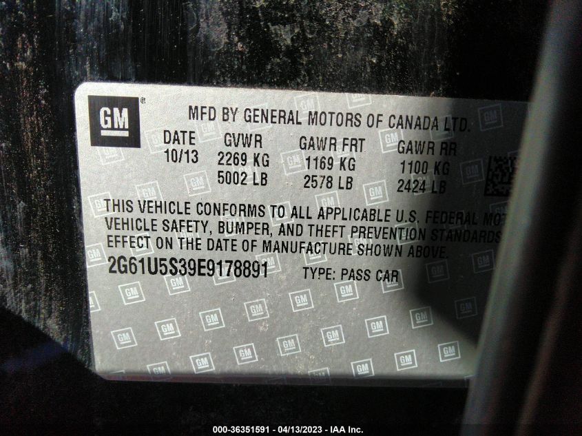 2014 CADILLAC XTS LIVERY PACKAGE - 2G61U5S39E9178891