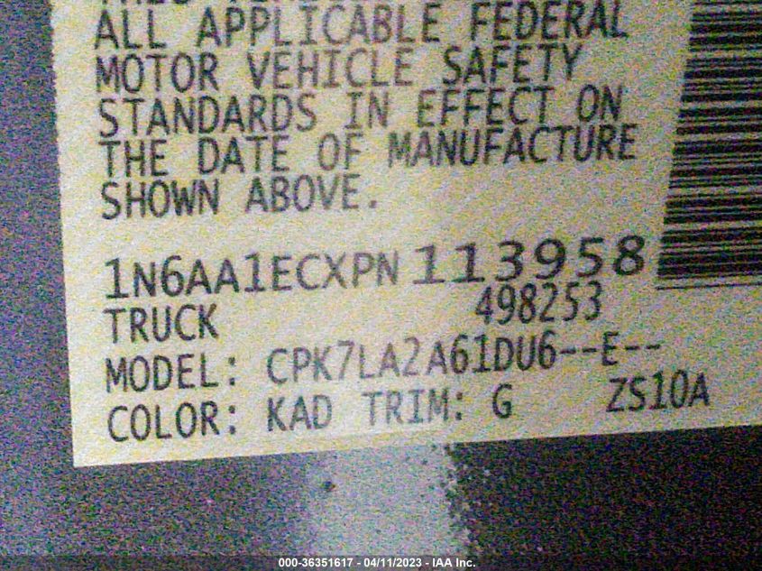 2023 NISSAN TITAN S/SV/PRO-4X - 1N6AA1ECXPN113958