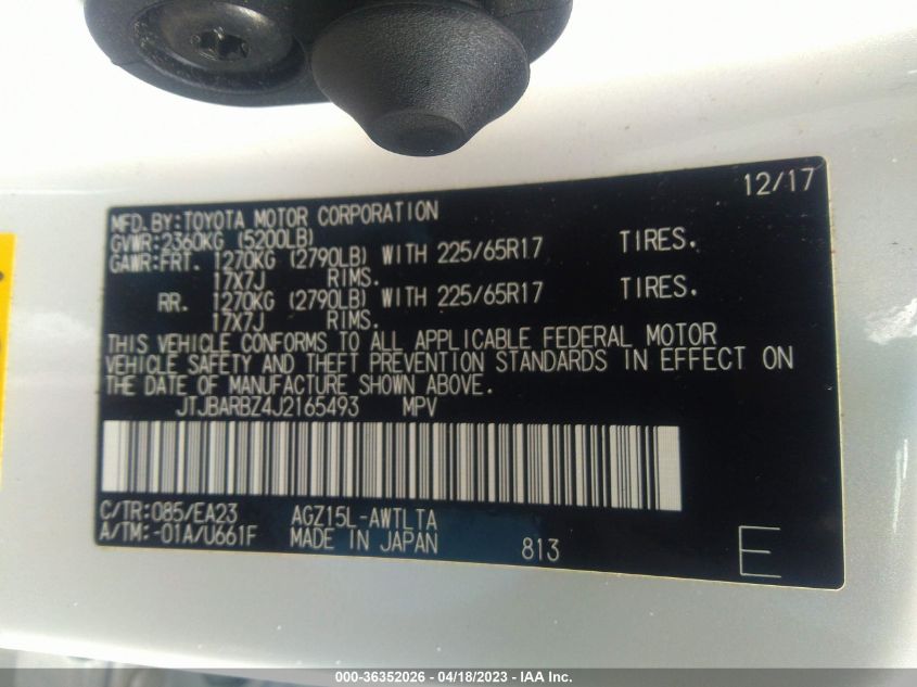 2018 LEXUS NX NX 300 - JTJBARBZ4J2165493
