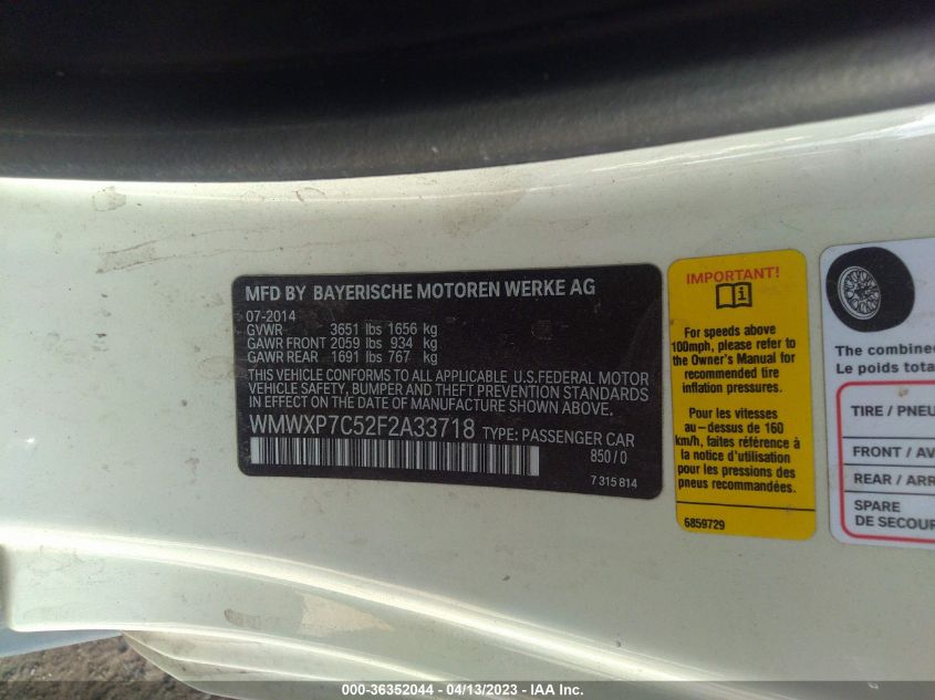 2015 MINI COOPER HARDTOP S - WMWXP7C52F2A33718