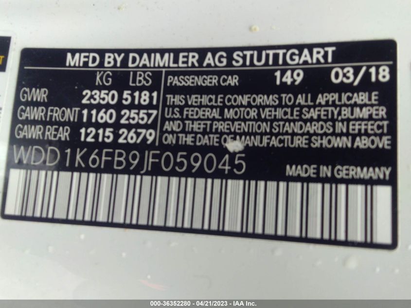 2018 MERCEDES-BENZ E-CLASS E 400 - WDD1K6FB9JF059045