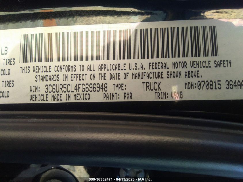 2015 RAM 2500 TRADESMAN - 3C6UR5CL4FG696948