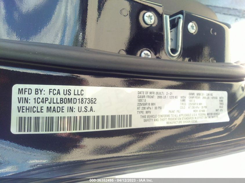 2021 JEEP CHEROKEE ALTITUDE - 1C4PJLLB0MD187362