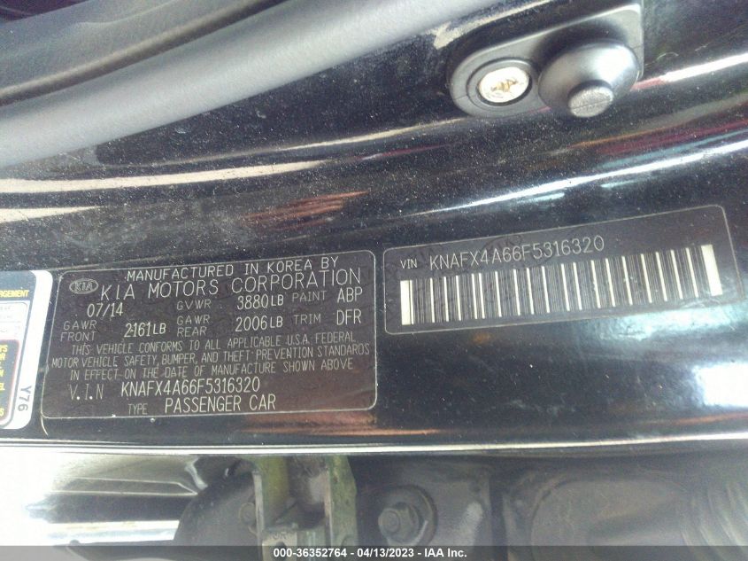 2015 KIA FORTE LX - KNAFX4A66F5316320