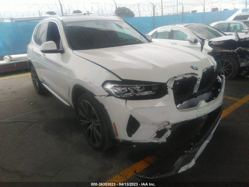 2022 BMW X3 SDRIVE30I - 5UX43DP03N9M07527