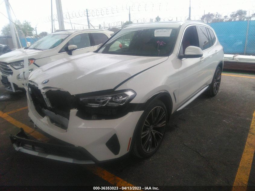 2022 BMW X3 SDRIVE30I - 5UX43DP03N9M07527