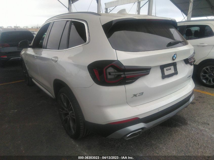 2022 BMW X3 SDRIVE30I - 5UX43DP03N9M07527