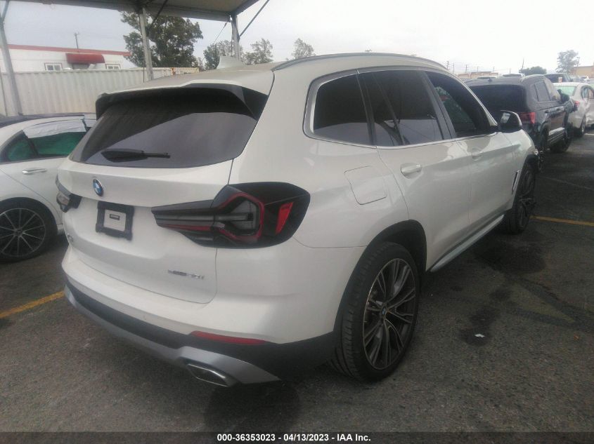 2022 BMW X3 SDRIVE30I - 5UX43DP03N9M07527