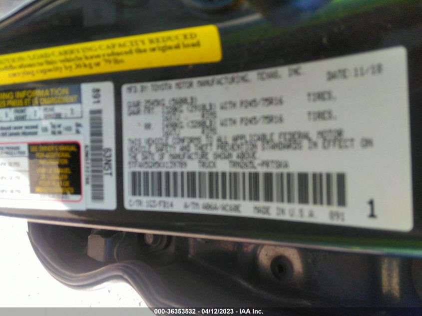 2019 TOYOTA TACOMA 2WD SR/SR5 - 5TFAX5GN5KX139789