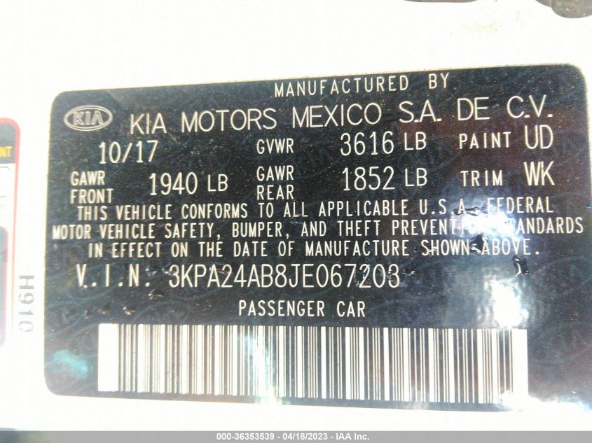 2018 KIA RIO LX - 3KPA24AB8JE067203