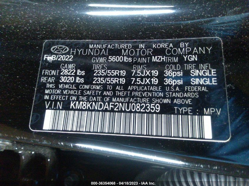 2022 HYUNDAI IONIQ 5 SEL - KM8KNDAF2NU082359