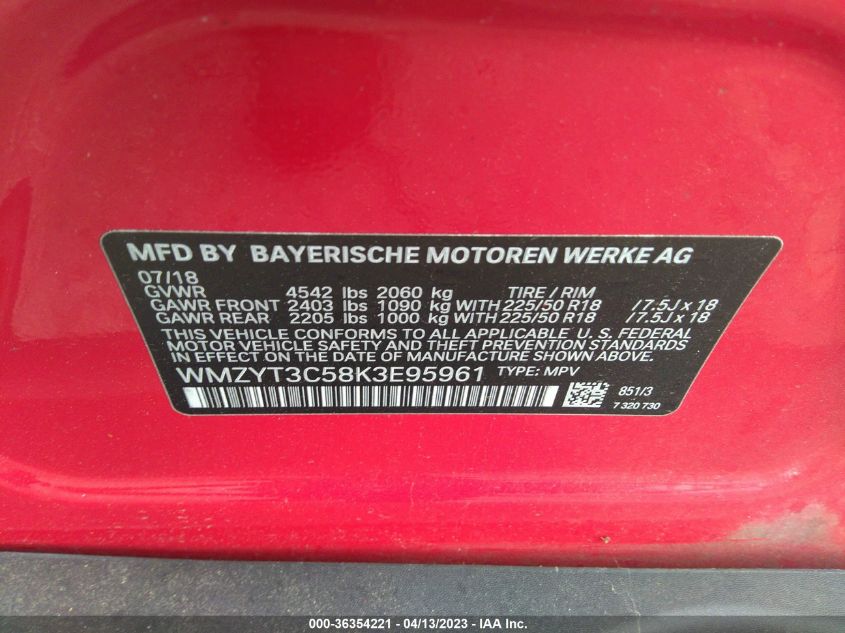 2019 MINI COUNTRYMAN COOPER S WMZYT3C58K3E95961