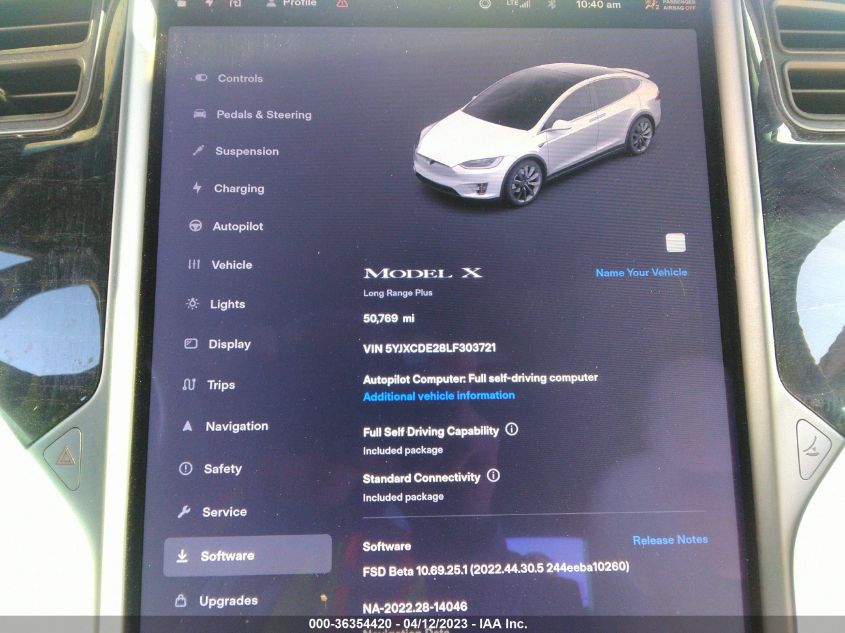 2020 TESLA MODEL X LONG RANGE - 5YJXCDE28LF303721