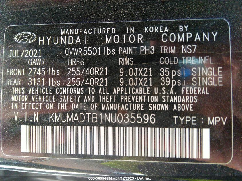 2022 GENESIS GV70 2.5T KMUMADTB1NU035596