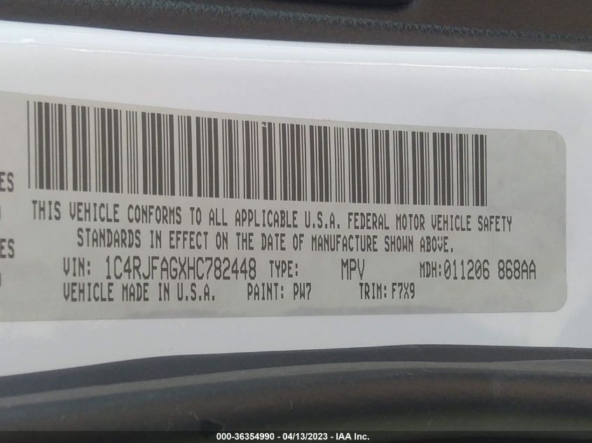 2017 JEEP GRAND CHEROKEE LAREDO - 1C4RJFAGXHC782448