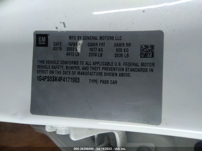 2015 BUICK VERANO LEATHER GROUP - 1G4PS5SK4F4171903